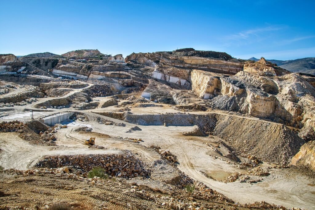marble quarry, mining, macael, spain, rubble, debris, open-pit mine, rocks, nature, landscape, mountain